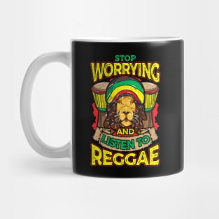 Stop Worrying And Listen To Reggae Rastafari Lion Mug